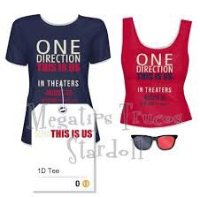 Camisetas de One Direction "This is us" mas gafas